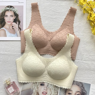內衣女聚攏透氣無鋼圈運動睡眠文胸罩 背心式 古妃正品 無痕蕾絲薄款