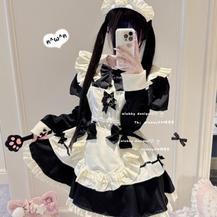 接袖 Lolita長款 連衣裙 甜美蝴蝶結女仆裝 Miubby「芝心莉莉絲」法式