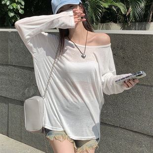 T恤微透旅游罩衫 空氣感雪紡防曬衣女2025夏季 辣妹長袖 薄款 潮 新款
