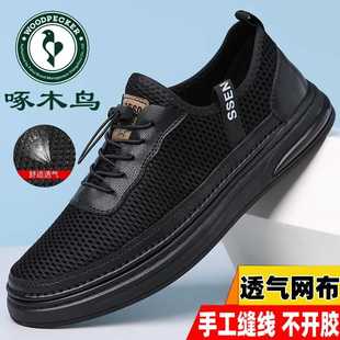 鏤空網(wǎng)眼板鞋 啄木鳥(niǎo)男鞋 防臭一腳蹬網(wǎng)鞋 透氣運(yùn)動(dòng)休閑網(wǎng)面鞋 男 夏季