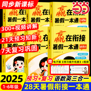 同步新課標28天暑假銜接一講一課一練 語文數學英語一二三四五六年級幼升小升初2025全新版 時光學贏在銜接暑本通預習 復習提優