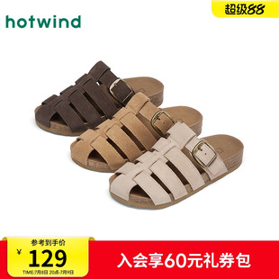 外穿涼鞋 熱風(fēng)復(fù)古勃肯涼拖女款 軟木拖休閑包頭拖鞋 新款 2025年夏季