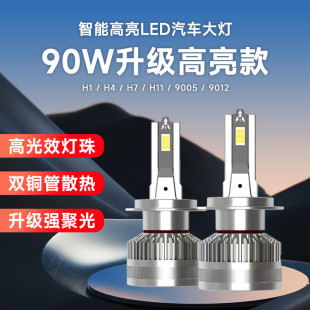 130W雙銅管汽車(chē)大燈h1h7h1190059012LED車(chē)燈燈泡小車(chē)改裝 前照燈