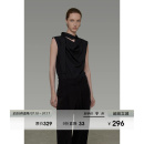 新款 女2025夏季 小眾設(shè)計(jì)感垂墜感上衣 襯衫 UNSPOKEN不規(guī)則飄帶無袖