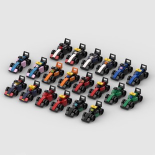 套裝 MOC積木兼容樂高142284 玩具 拼裝 禮物模型擺件 迷你F1賽車