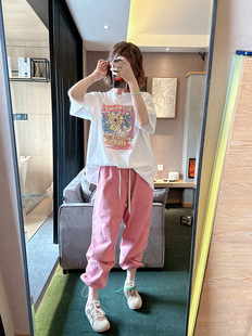 AMYOYOJA韓國新款 自留超愛泡泡熊減齡印花寬松百搭T恤女 2024春季