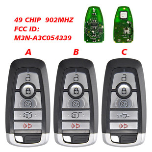 49ch 902MHZ 適用于23年福特5鍵原板副殼智能卡鑰匙M3N A3C054339