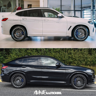 飾改裝 適用于BMW寶馬X3 alpina車身裝 X4車貼拉花 腰線汽車貼紙
