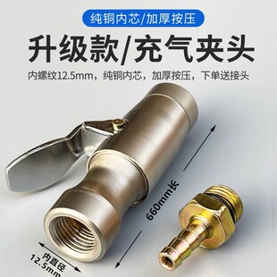 銅制自鎖輪胎充氣夾頭汽車氣壓表打氣嘴胎壓表夾氣頭充氣嘴充氣管