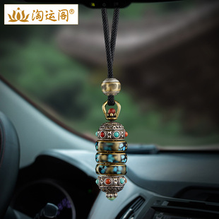 多彩轉(zhuǎn)筒吊墜汽車掛件可轉(zhuǎn)動裝 車內(nèi)吊飾車載后視鏡掛飾 飾2025新款