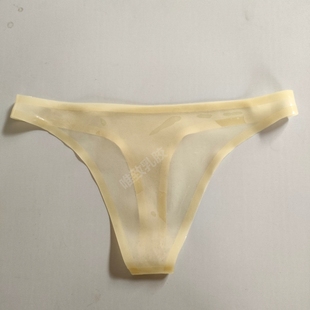 手工定做定制 女士性感透明低腰丁字褲 純天然乳膠衣內衣內褲 短褲