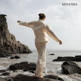 純棉四季 套裝 純色簡約 睡衣睡褲 SIDANDA有機棉家居服女士全棉長袖