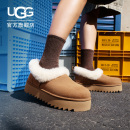 雪地靴 UGG秋季 領厚底圓頭休閑便鞋 舒適茸茸毛鞋 1166733 女士時尚