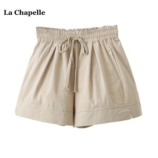 女小個子抽繩闊腿褲 拉夏貝爾 松緊腰顯瘦A字短褲 Chapelle夏季