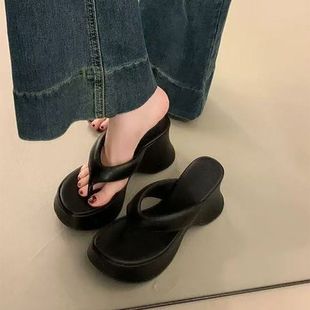 增高坡跟涼拖ins夏季 厚底拖鞋 人字拖女2023年防滑舒適輕便eva時尚