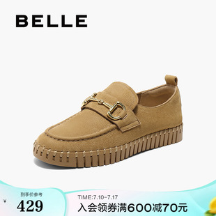豆豆鞋 百麗女鞋 一腳蹬真皮深口單鞋 2025新款 子D5F1DAA5 子樂福鞋