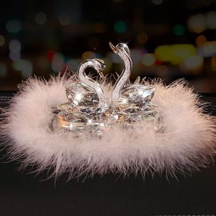 淡香 飾中控臺女神款 汽車香水擺件創意個性 天鵝水晶擺飾車內香薰裝