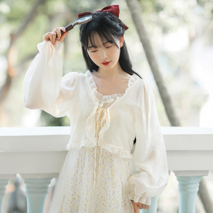 夏季 搭配吊帶裙 女小披肩外搭罩衫 薄款 配裙子 小外套雪紡防曬開衫