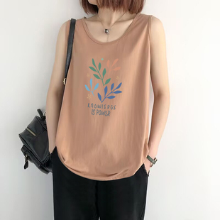 品牌清倉外貿出口100%純棉氣質吊帶背心女夏外穿寬松打底無袖 上衣