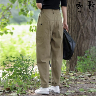 清倉外貿出口全棉寬松哈倫褲 長褲 女休閑蘿卜褲 褲 百搭工裝 品牌女裝