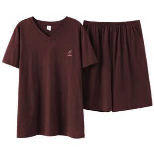 短褲 家居服男式 套裝 夏季 4XL 大碼 100純棉短袖 夏天夏款 睡衣男士 男款