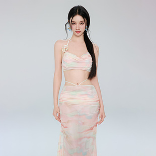 泳衣女款 高級感性感辣妹分體三件套海邊度假比基尼純欲 2025年新款