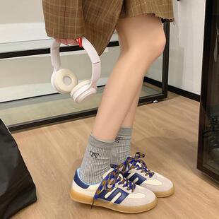 百搭舒適輕便拼色休閑運(yùn)動(dòng)阿甘鞋 時(shí)尚 女2025年新款 復(fù)古厚底德訓(xùn)鞋