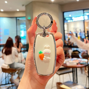 適用哈弗h6鑰匙套卡通風 M6PLUS大狗f7全包TPU保護殼包扣 汽車h2s