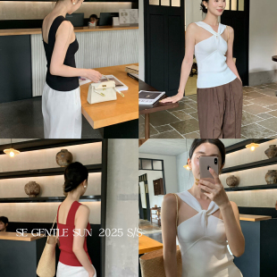 SE黑標(biāo)氣質(zhì)簡(jiǎn)約大牌扭結(jié)背心小衫 SUN 25273 GENTLE