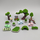 園林莊園場景模型小樹房子DIY裝 飾品配件迷你擺件微景觀苔蘚造景
