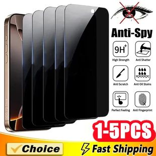 Protector Pro Full spy Anti Screen Cover Privacy Max iPhone Glass 5Pcs For