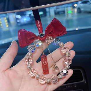 一路平安汽車掛件車內(nèi)掛飾后視鏡吊墜車載裝 飾網(wǎng)紅車上水晶高級感