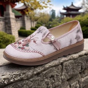 女士官方旗艦店正品 透氣軟底女鞋 女款 夏季 老年人媽媽鞋 老北京布鞋