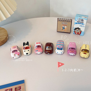 可愛小汽車模型HelloKitty寶寶合金玩具汽車中控擺件收藏生日禮物