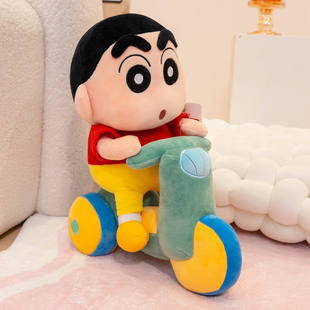 可愛騎車蠟筆小新玩偶系列禮物生日女孩兒童布娃娃毛絨玩具小公仔