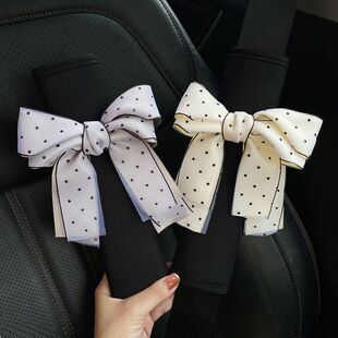 安全帶護肩套女神汽車可愛夏季 蝴蝶結冰絲防勒一對網紅車載內飾品