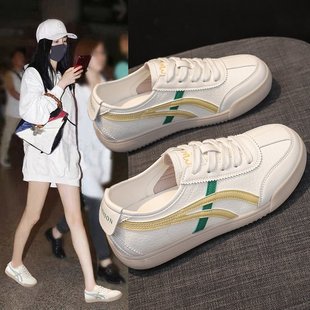 平底德訓鞋 休閑軟底跑步阿甘小白鞋 女夏2025新款 百搭薄款 時尚 爆款