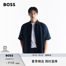 100%亞麻 寬松版 BOSS雨果博斯男士 新款 型亞麻襯衫 2025年夏季