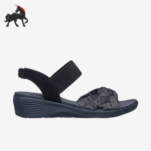 緩震坡跟休閑涼鞋 Skechers 女士時尚 夏季 斯凱奇正品