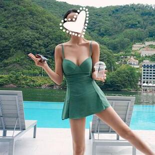 胖東來(lái)臻品韓國(guó)ins泳衣女夏2025裙式 保守顯瘦遮肚分體鋼托小胸聚