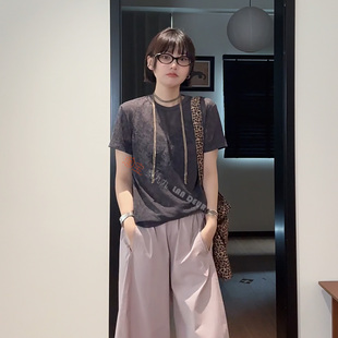 萊賽爾提花短袖 丁達爾盛夏 設計感透氣重工百搭T恤 DEUR LAN
