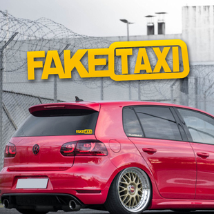 汽車貼紙反光FAKE 士漂移標志歐美搞笑 TAXI車貼假出租車貼紙