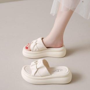 高級感沙灘涼鞋 夏季 時尚 女2025新款 孕婦防滑一字拖 外穿厚底涼拖鞋
