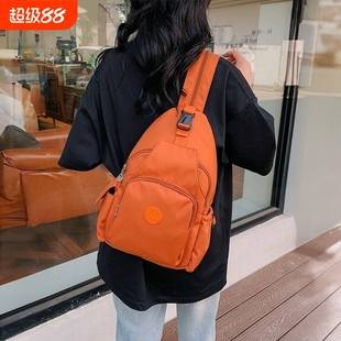 時尚 胸包女士休閑小背包防水大容量輕便斜挎 百搭雙肩包女2024新款
