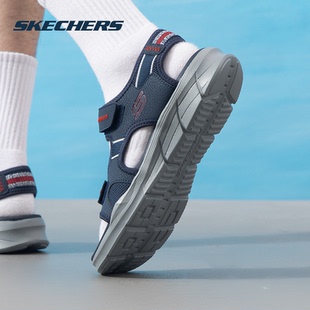 運動拖鞋 Skechers斯凱奇涼鞋 時尚 新款 休閑透氣輕便魔術貼涼 男鞋