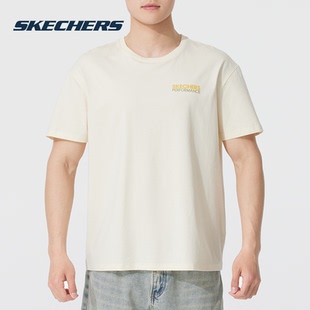 Skechers 運動透氣男裝 情侶短袖 新款 t恤官方旗艦 夏季 斯凱奇