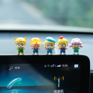 泡泡瑪特汽車屏幕裝 飾擺件車載中控顯示器車上公仔小飾品汽車擺件