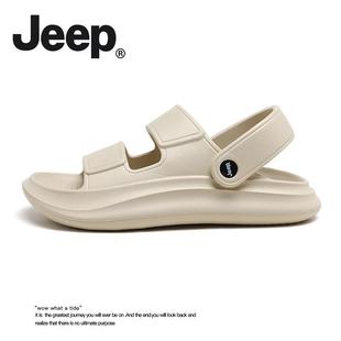戶外男生開車拖鞋 JEEP 運動沙灘鞋 男夏外出海邊防滑男士 吉普涼鞋