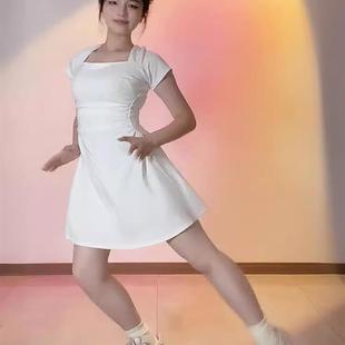 掐腰 女收腰又甜又辣裙子短裙小白裙修身 法式 純欲白色連衣裙子夏季