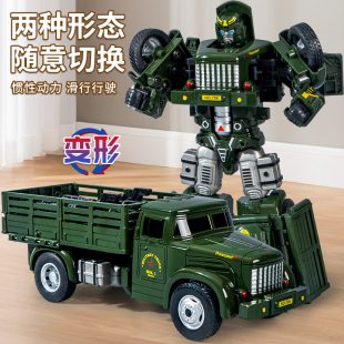 2025新款 6歲慣性卡車玩具 兒童變形機器人車小男孩機甲變形汽車3